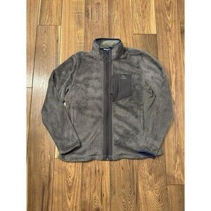 LL Bean Jacket Men Large Gray Full Zip Fleece Pocket Adventure Hybrid Outdoors